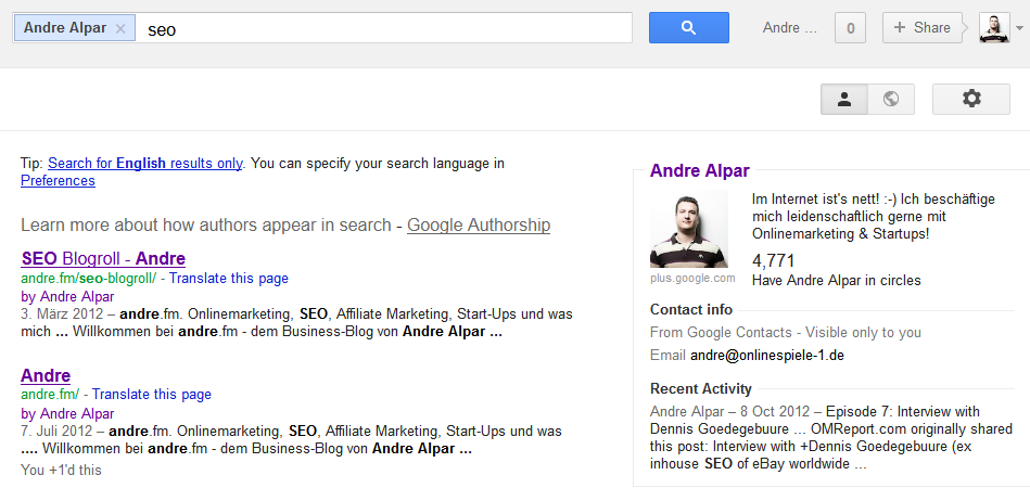 Recent Activity Authorship